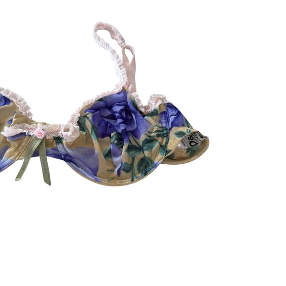 Dolce & Gabbana Floral Purple and Green Bra - Picture 4 of 10